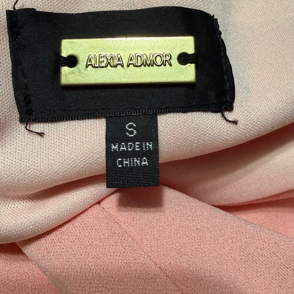 Alexia Admor Peach Pink Drape Neck Sheath Dress Small Retro Mod Chic Wedding - Picture 8 of 9
